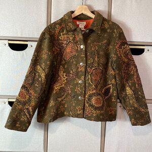 VINTAGE cropped paisley tapestry jacket Whimsigoth